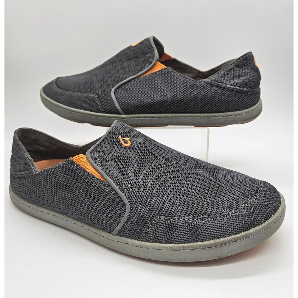 OluKai Nohea Mesh Slip-On Gray Orange Mens SIZE 10 Summer Loafer Shoe 10188-4242